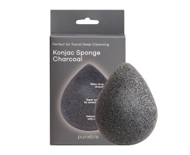 Спонж из конжака для чистки лица с углем Purable Konjac Sponge - Charcoal